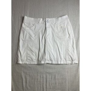 Lee Platinum White Size 12 Y2K Coastal Preppy Cotton Blend Gorpcore Skirt Skort